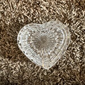 Vintage Glass Crystal Trinket Heart Shaped Jewelry Earring Box